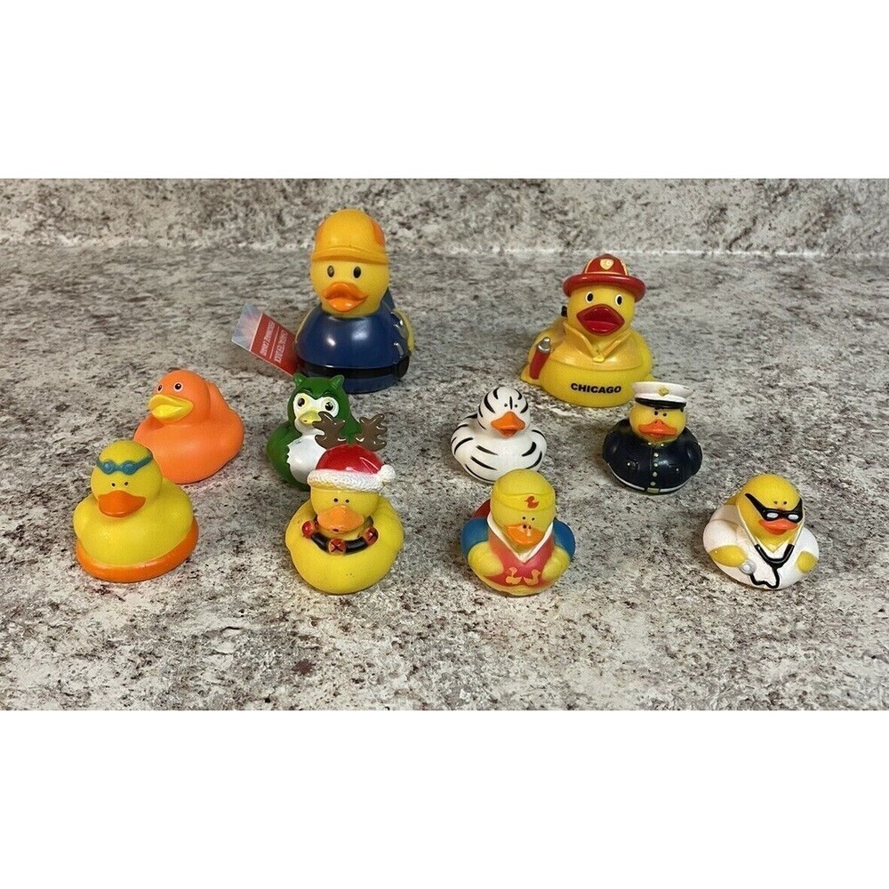 Rubber Ducks 10 Duckies for Jeep Ducking Chicago Firefighter Construction Worker - Picture 2 of 15